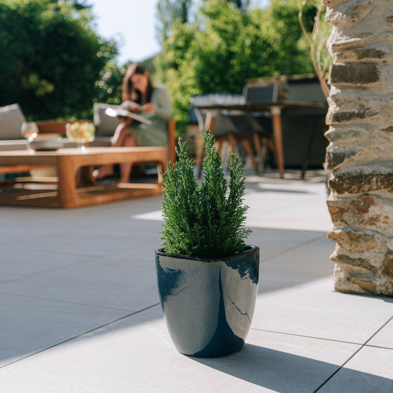 Keramický kvetináč VAUBAN - Morsky modrá