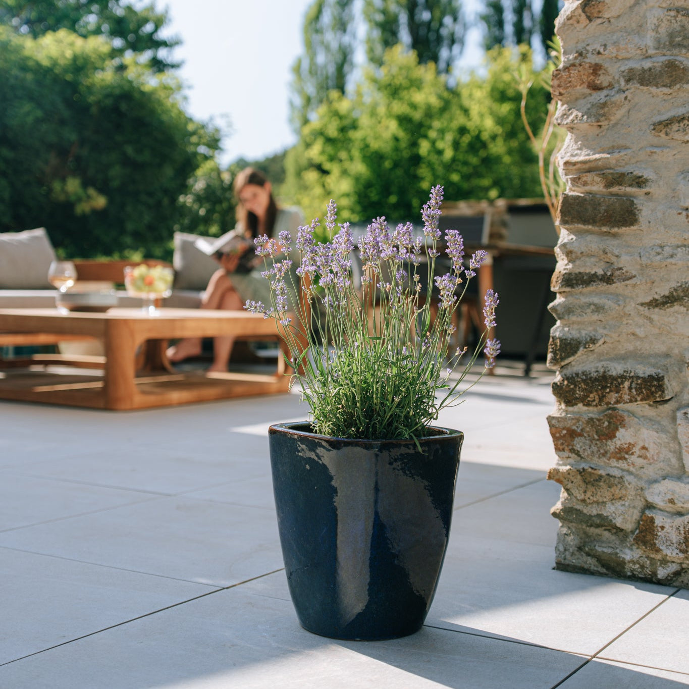 Keramický kvetináč VAUBAN - Morsky modrá