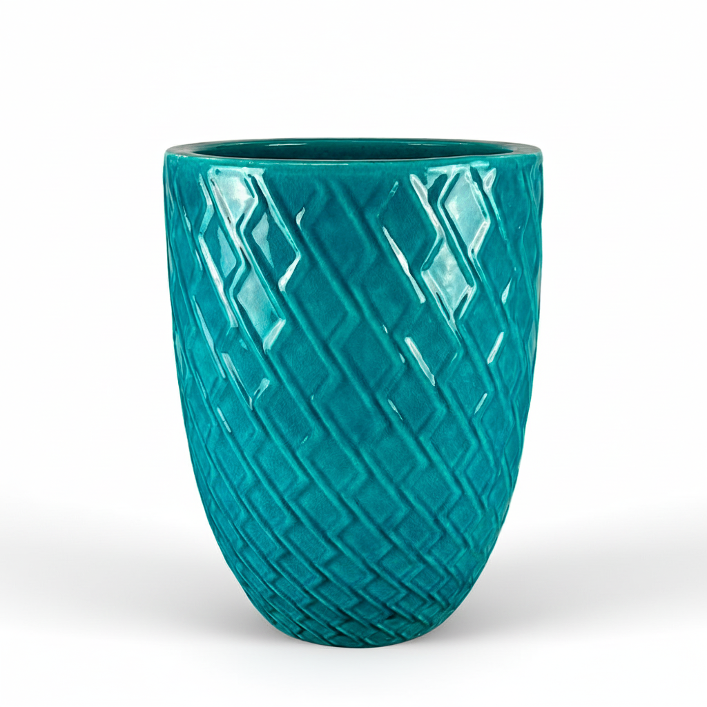 Keramický kvetináč Zeus - svetlomodrý