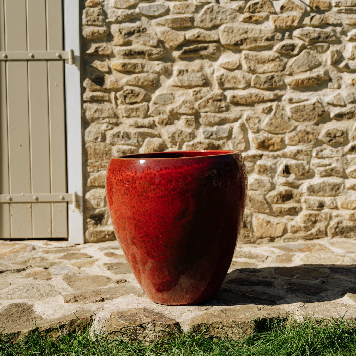 Keramický kvetináč LAFONTAINE - Topická červená.