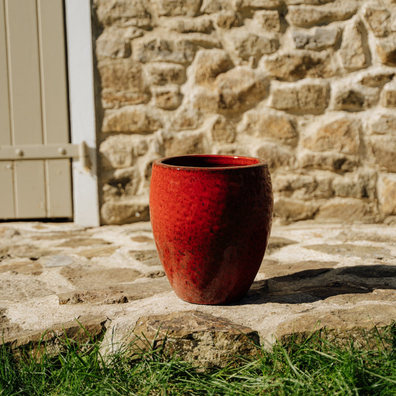 Keramický kvetináč LAFONTAINE - Topická červená.