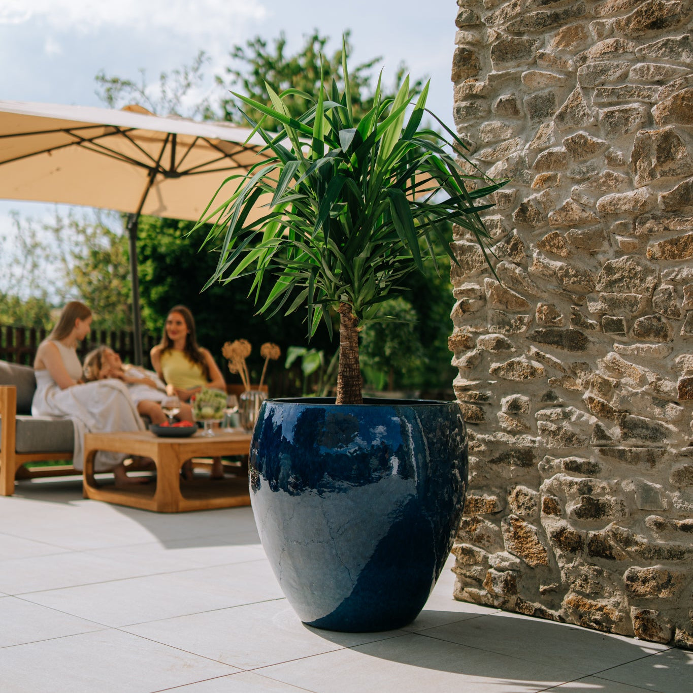 Keramický kvetináč LAFONTAINE - Morsky modrá