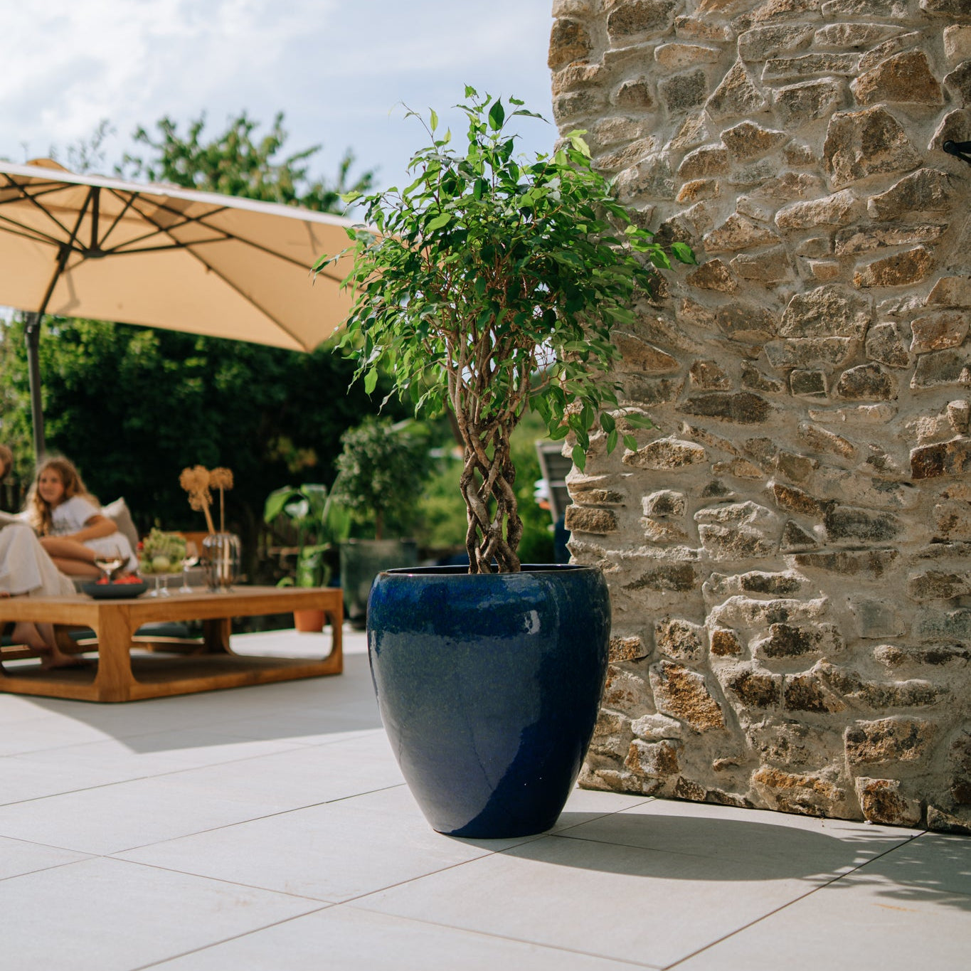 Keramický kvetináč LAFONTAINE - Morsky modrá