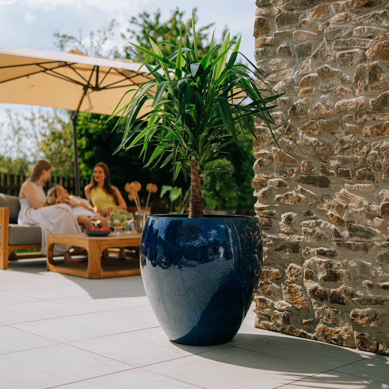 Keramický kvetináč LAFONTAINE - Morsky modrá