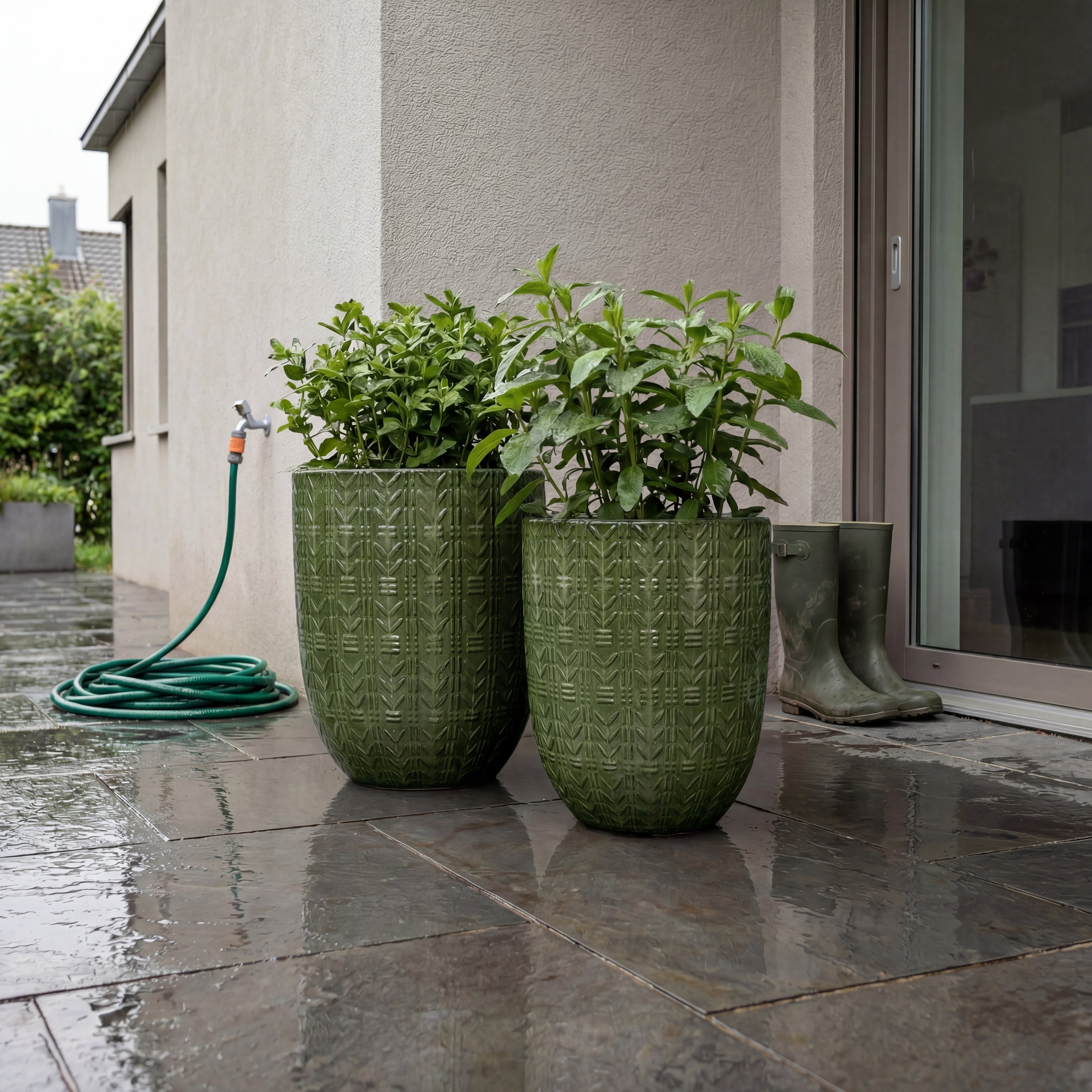 Keramicky květináč Mercure - Jemná zelená