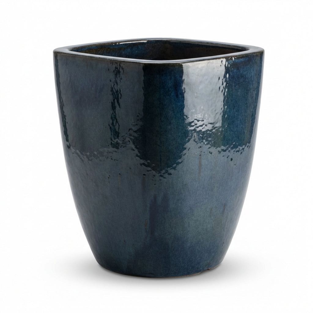 Keramický kvetináč VAUBAN morsky modrá – Provencelia, ručne vyrábaný, mrazuvzdorný