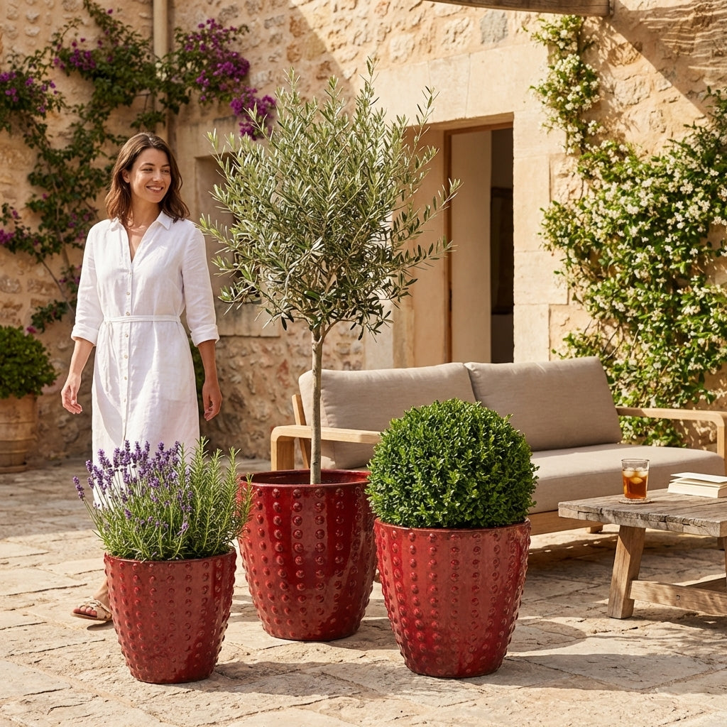 Provencelia kvetináč ATTILA ručně vyráběný glazurovaný květináč z terakoty – glazovaná terakota, štýl Anduze