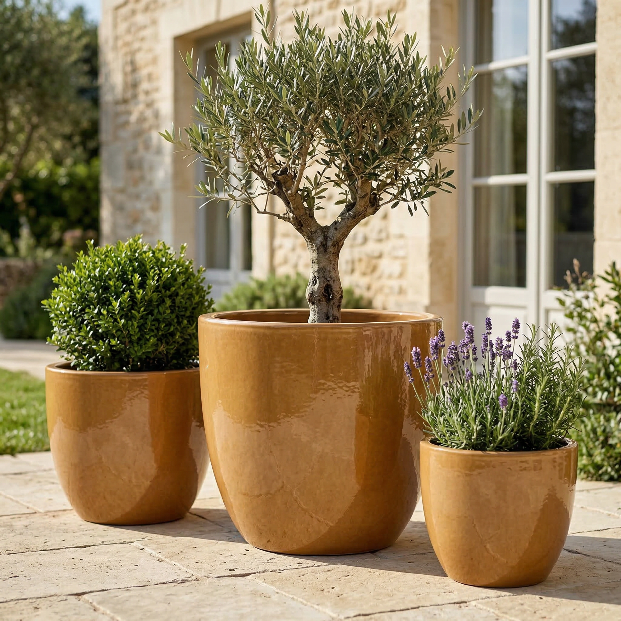 Keramický květináč LANCELOT - Pouštní žlutá