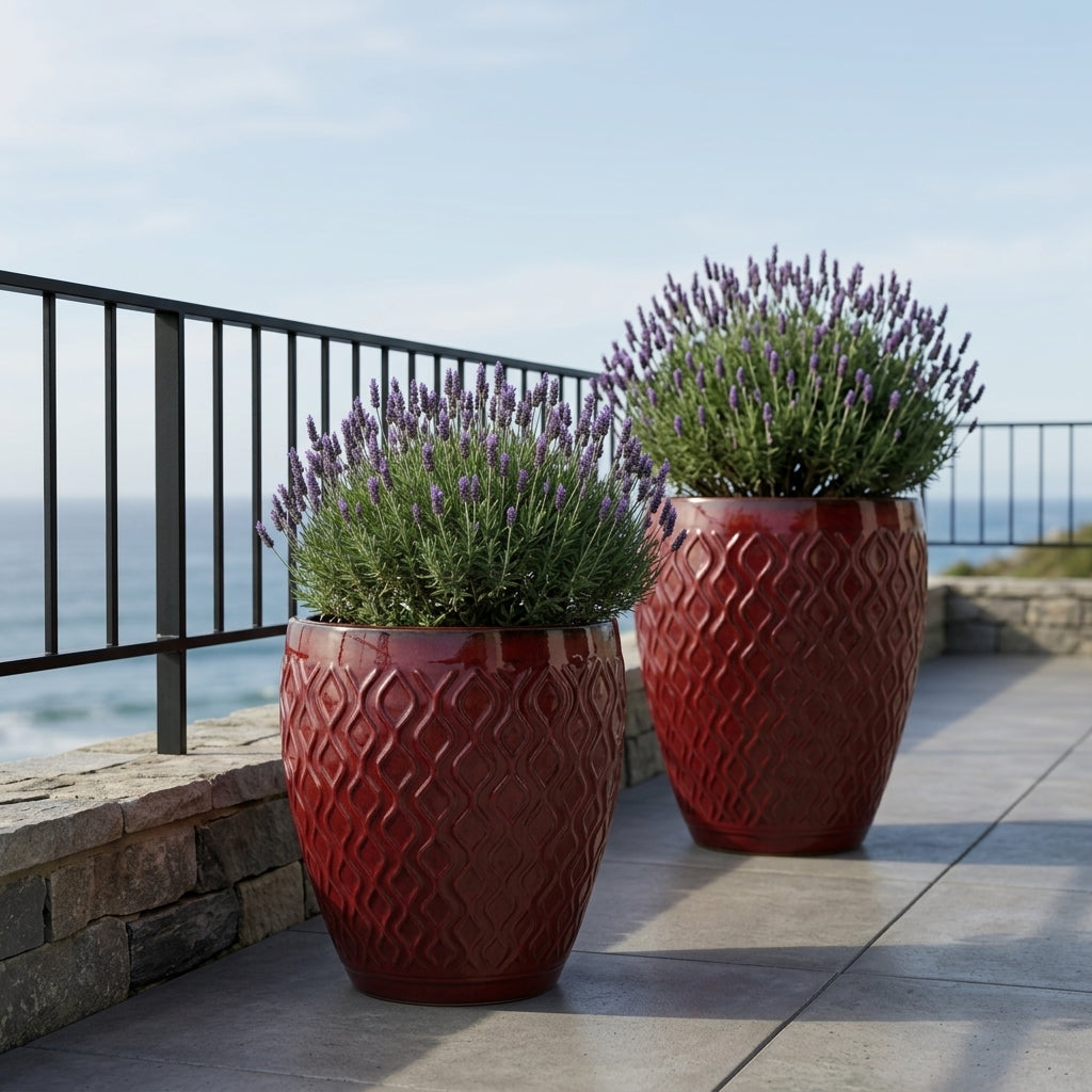 Keramicky květináč Phenix - Císařská červená