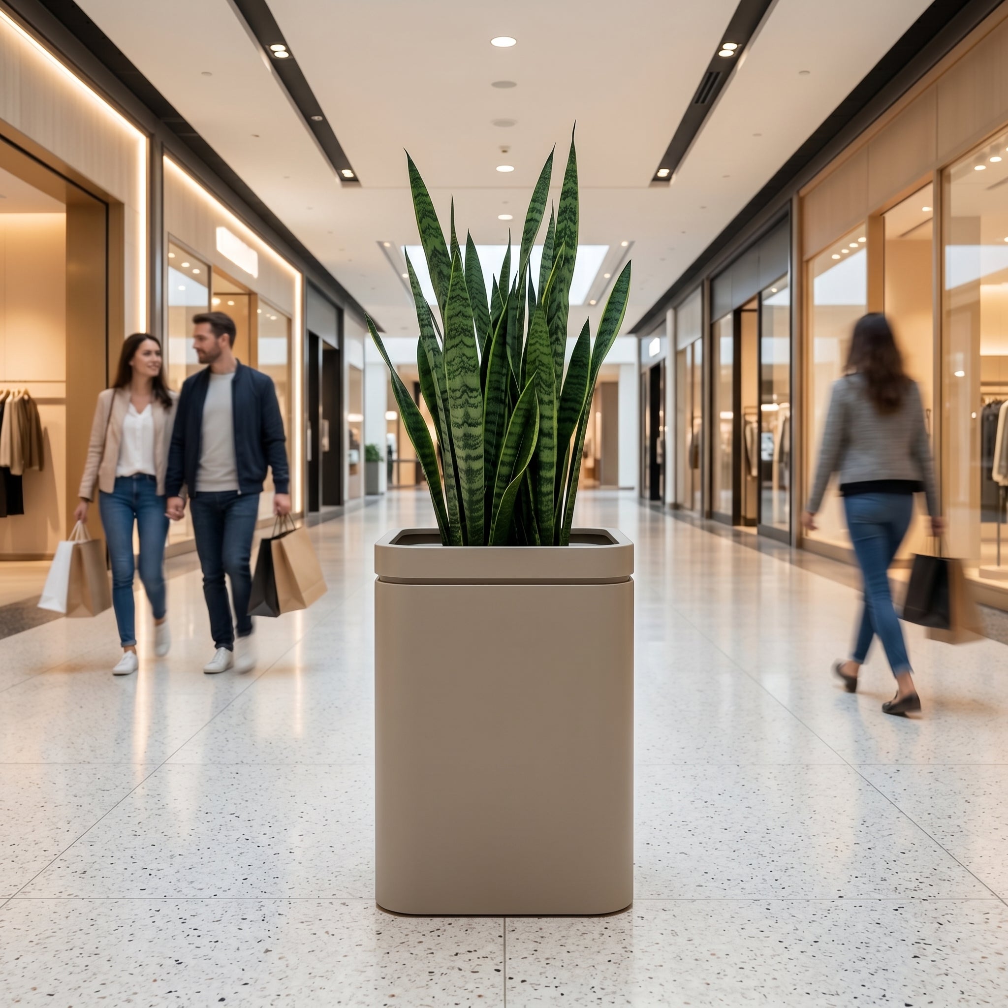 Pozinkovaný kvetináč Šampanská v exteriéri – INFINITY SQUARE, odolný v exteriéri