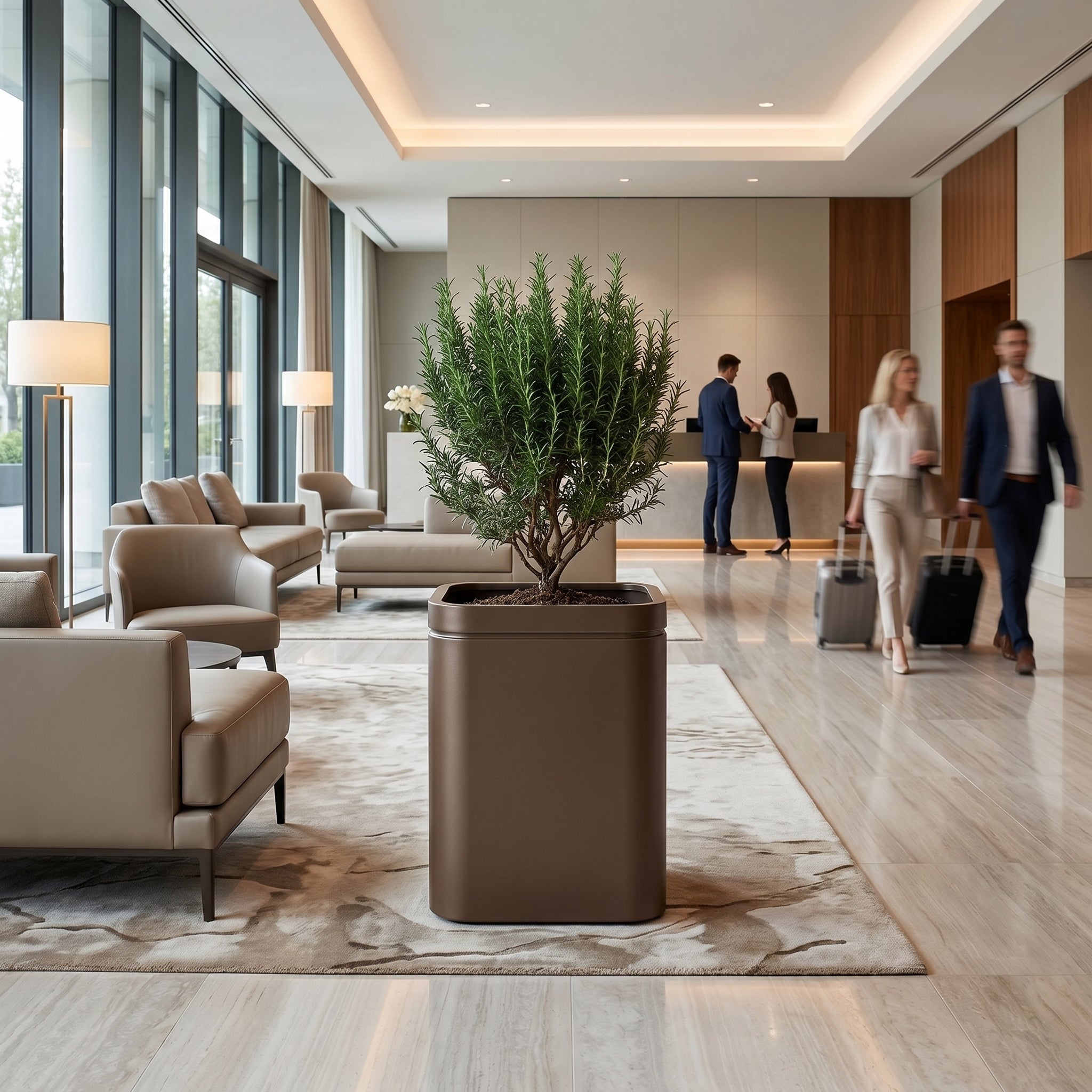 Pozinkovaný kvetináč Sivohnedá v exteriéri – INFINITY SQUARE, odolný v exteriéri