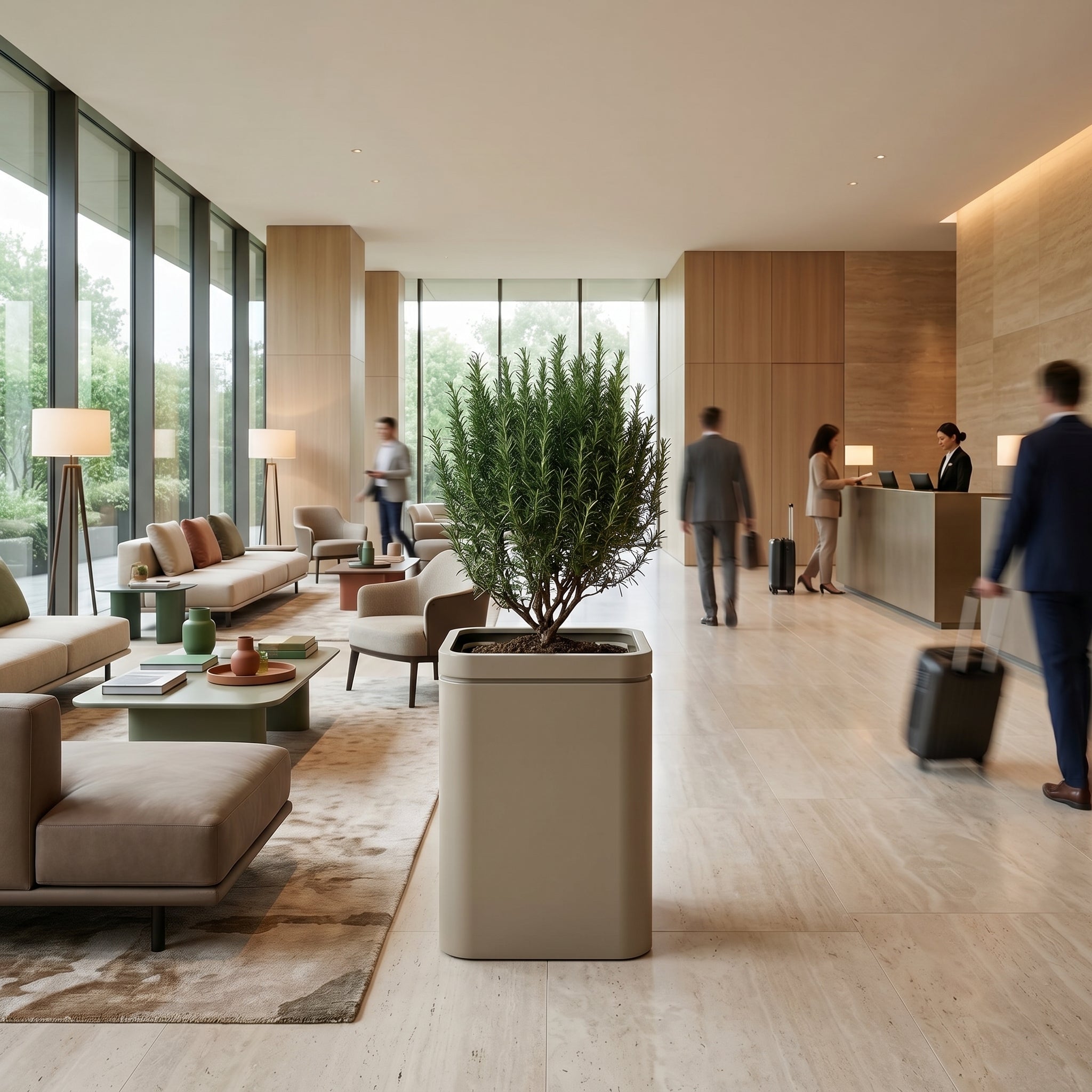 Pozinkovaný kvetináč Šampanská v exteriéri – INFINITY SQUARE, odolný v exteriéri