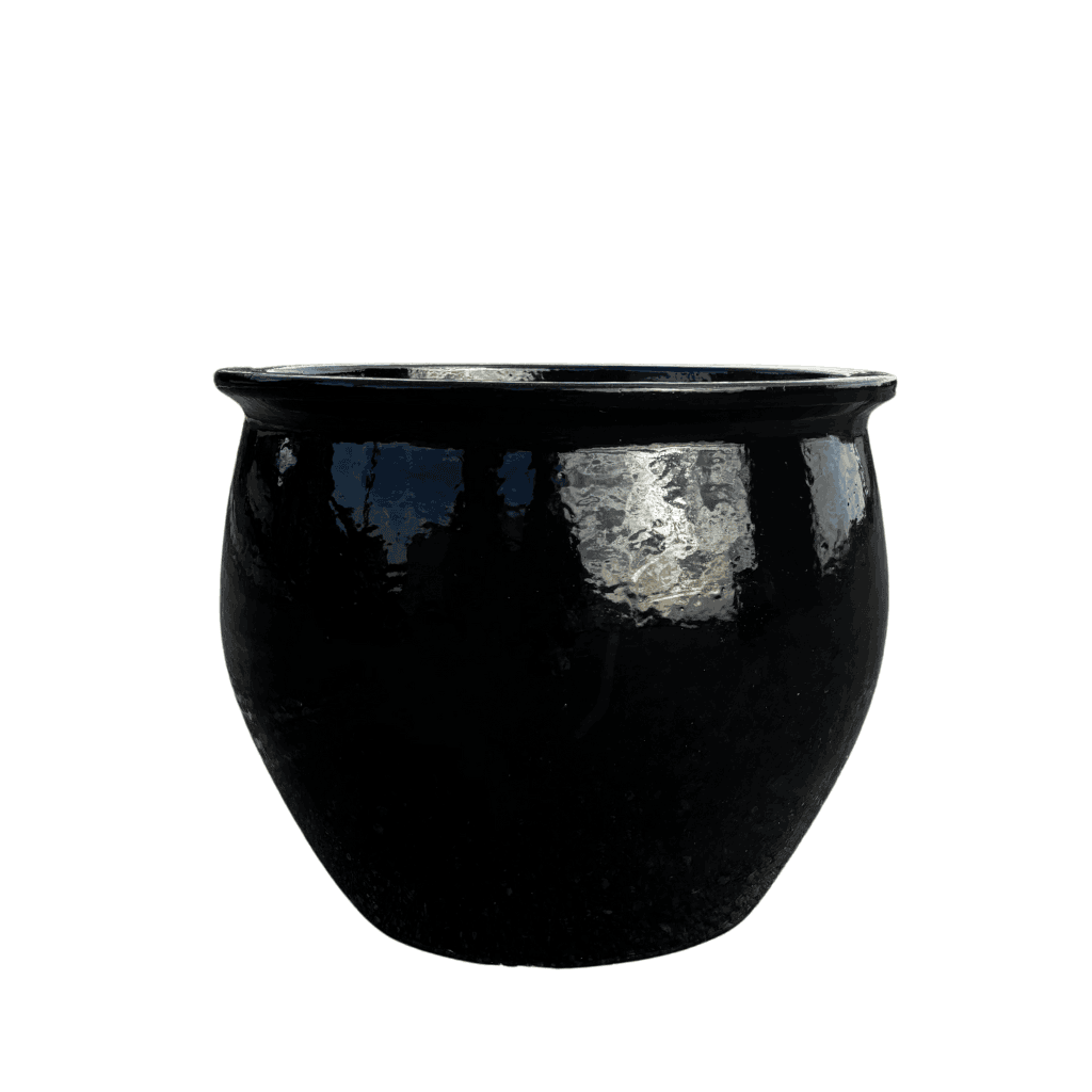 Keramický kvetináč Newton – Čierna, M (34 cm x 28 cm)