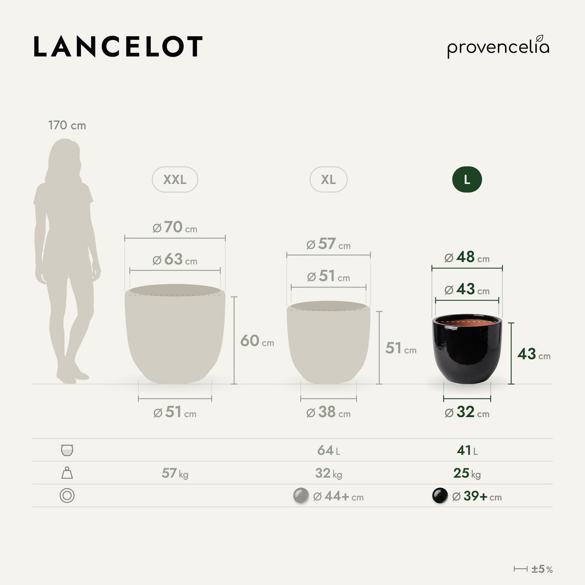 LANCELOT L – rozmery