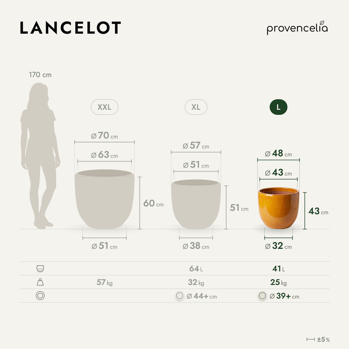 LANCELOT L – rozmery