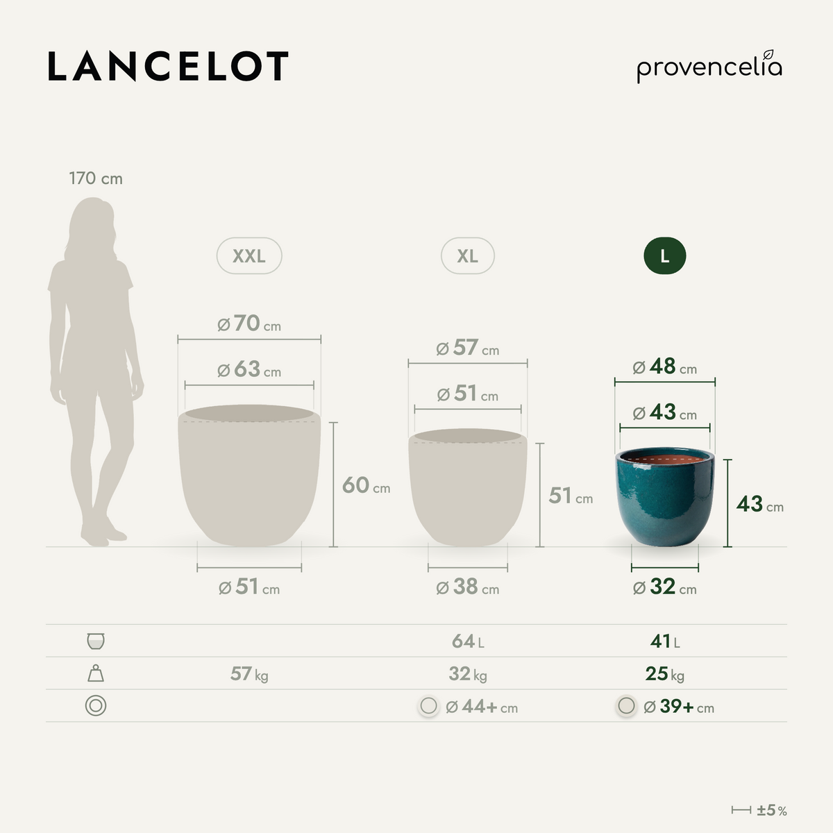 LANCELOT L – rozmery
