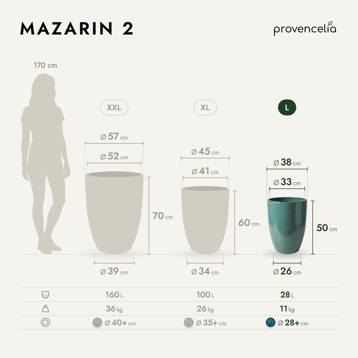 MAZARIN 2 L – rozmery