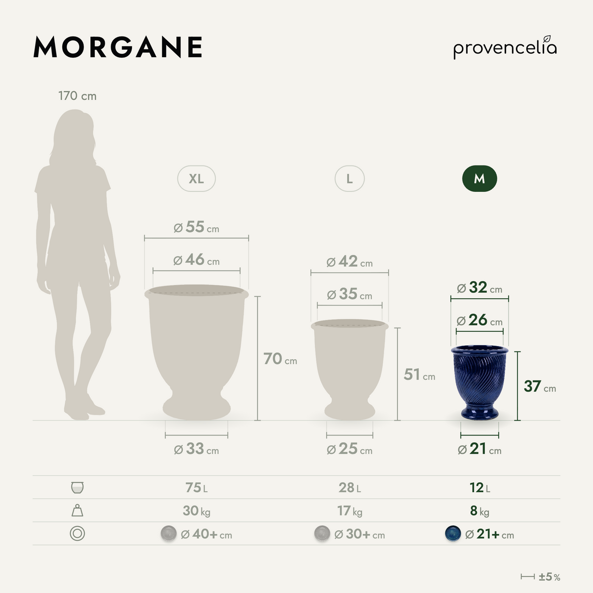 MORGANE M – rozmery