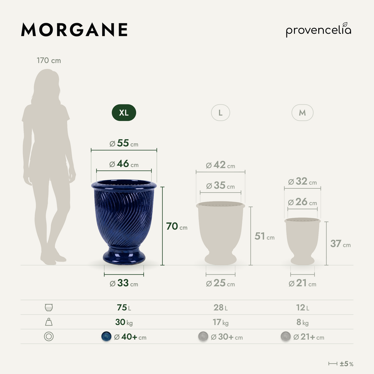MORGANE XL – rozmery