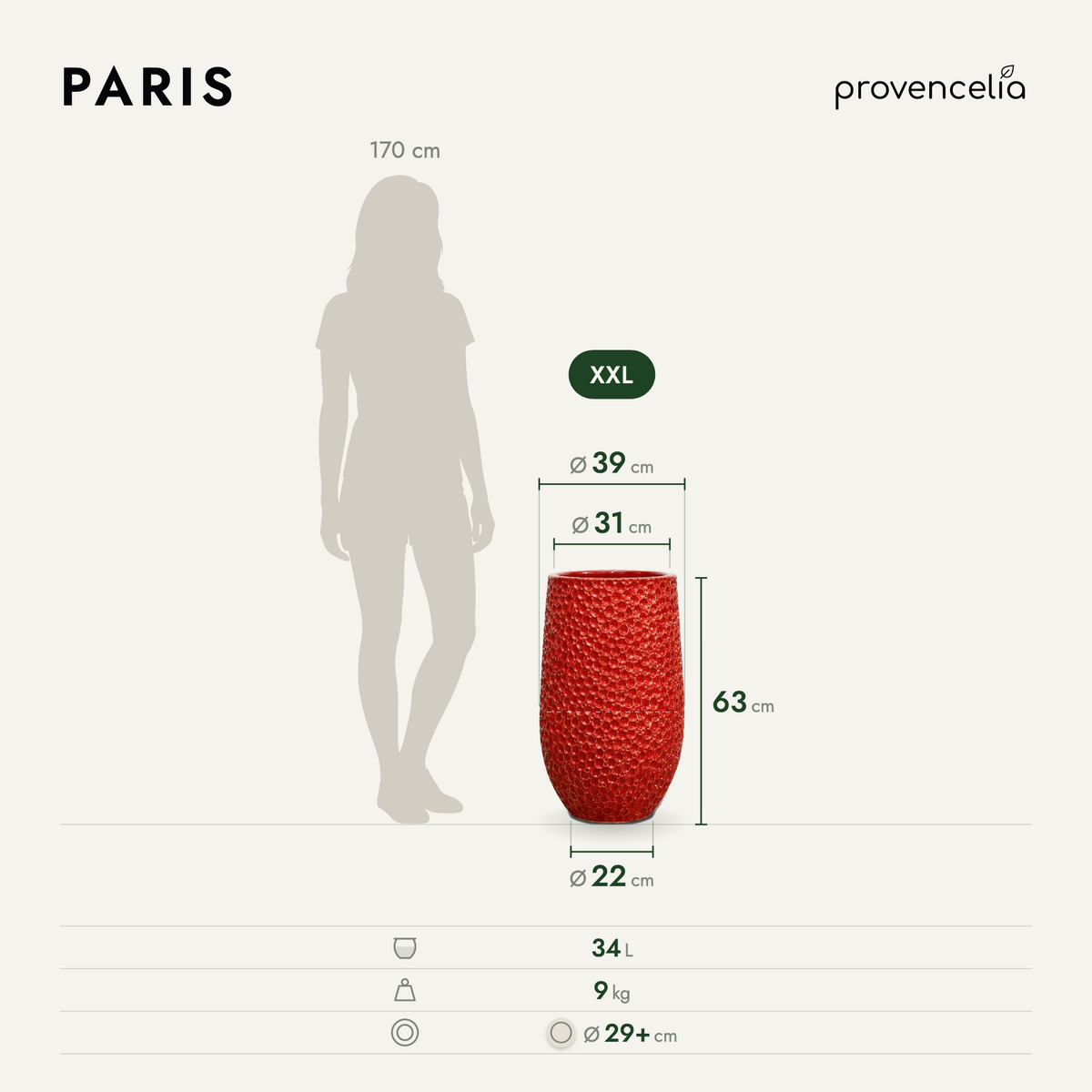 PARIS XXL – rozmery