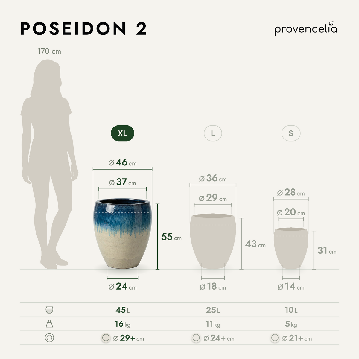POSEIDON 2 XL – rozmery