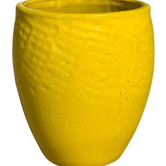 Žltý keramický kvetináč Poseidon
