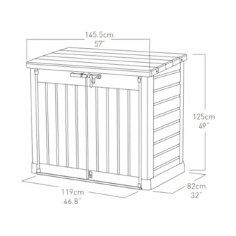Keter Store-It-Out Max — úložný box 1200 L, 146×82×125 cm, béžovo-hnedý