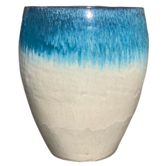 Keramický kvetináč Poseidon – Bielo-modrý