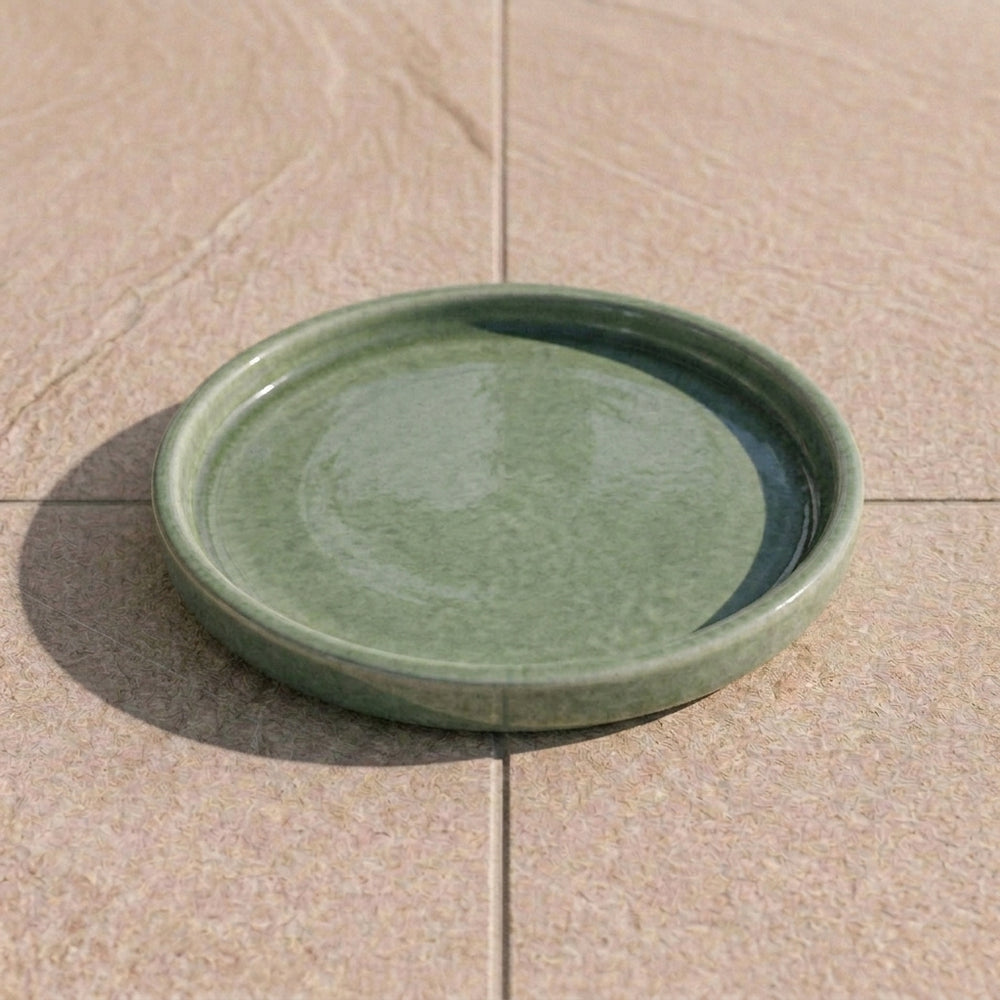 Podmiska pod kvetináč - Nefritovo perlová (Ø 16–49 cm)