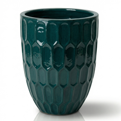 Keramický kvetináč Daudet Petrolejovo modrý – ručne vyrábaný glazovaný kvetináč z terakoty