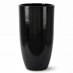 Vysoký keramický květináč Eiffel2 - Černá – ručně vyráběný květináč