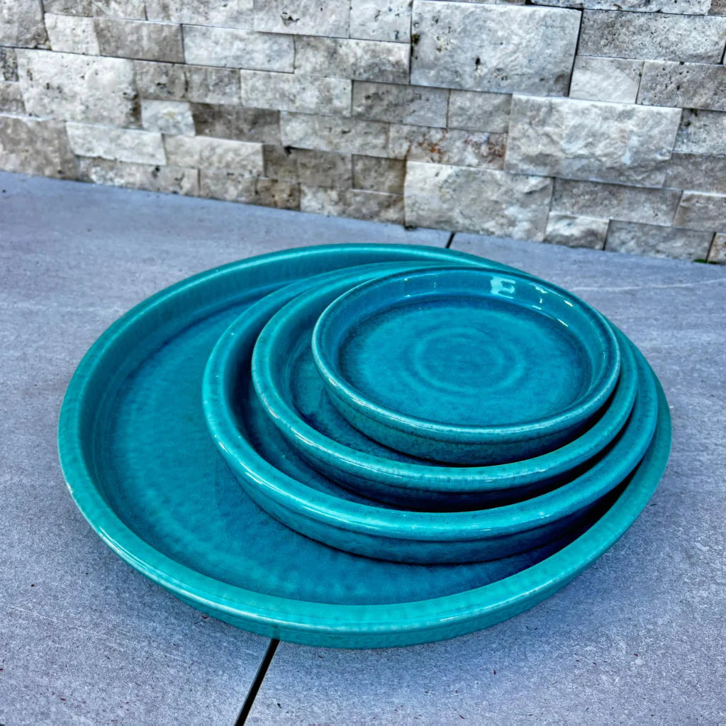 Podmiska pod květináč - Tyrkysová