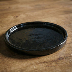 Keramická podmiska pod kvetináč – Čierna