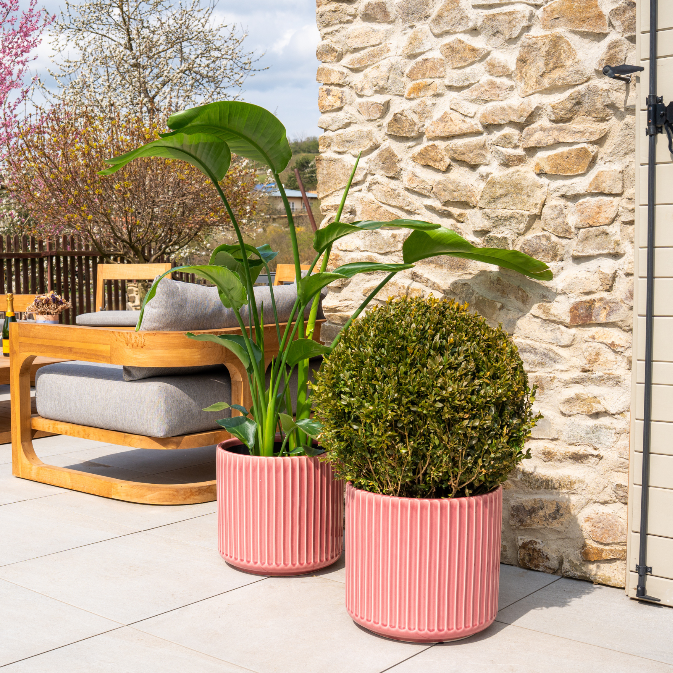 Keramický kvetináč London – Ružový