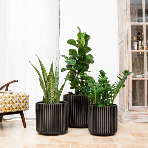 Keramický kvetináč London – Sivá