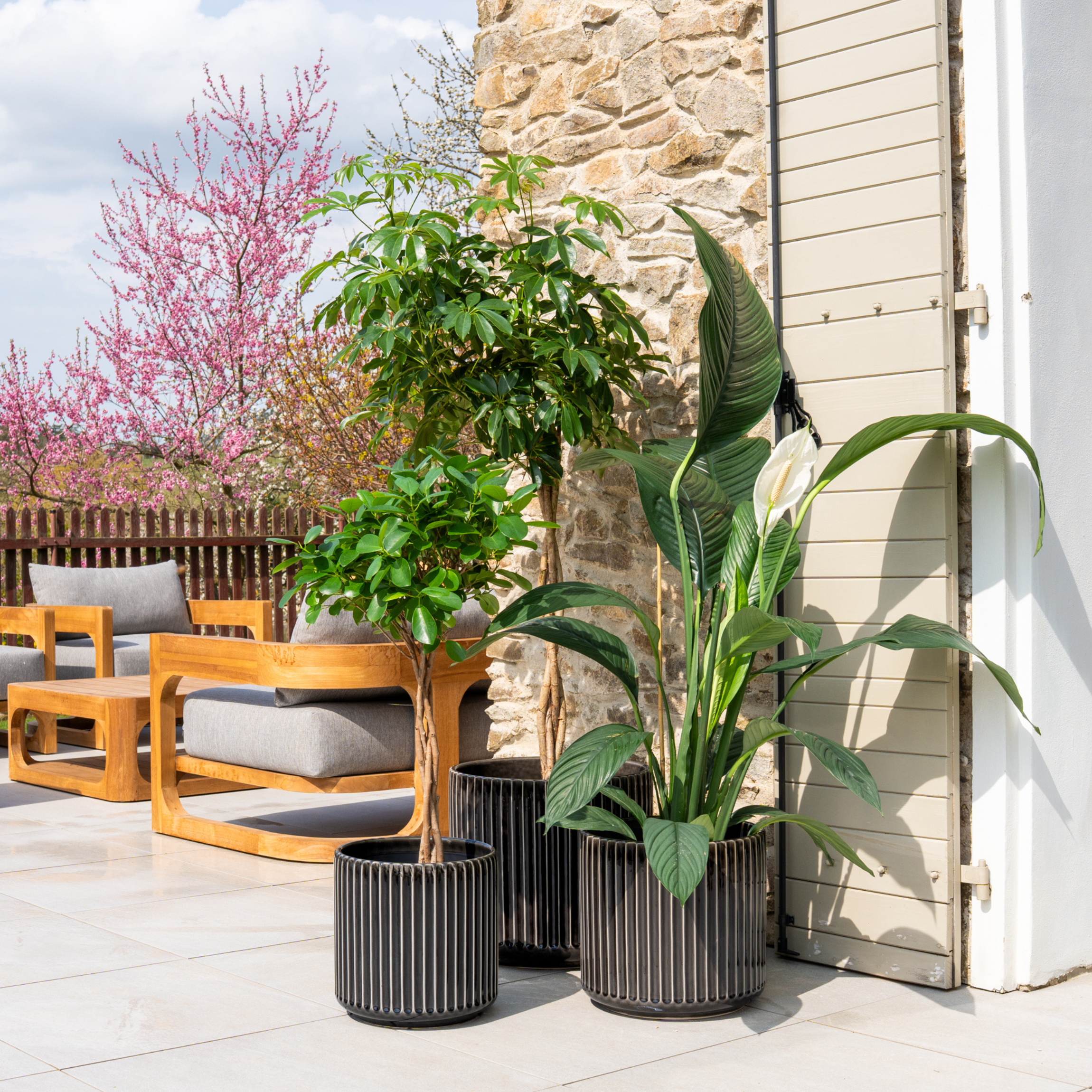 Keramický kvetináč London – Sivá