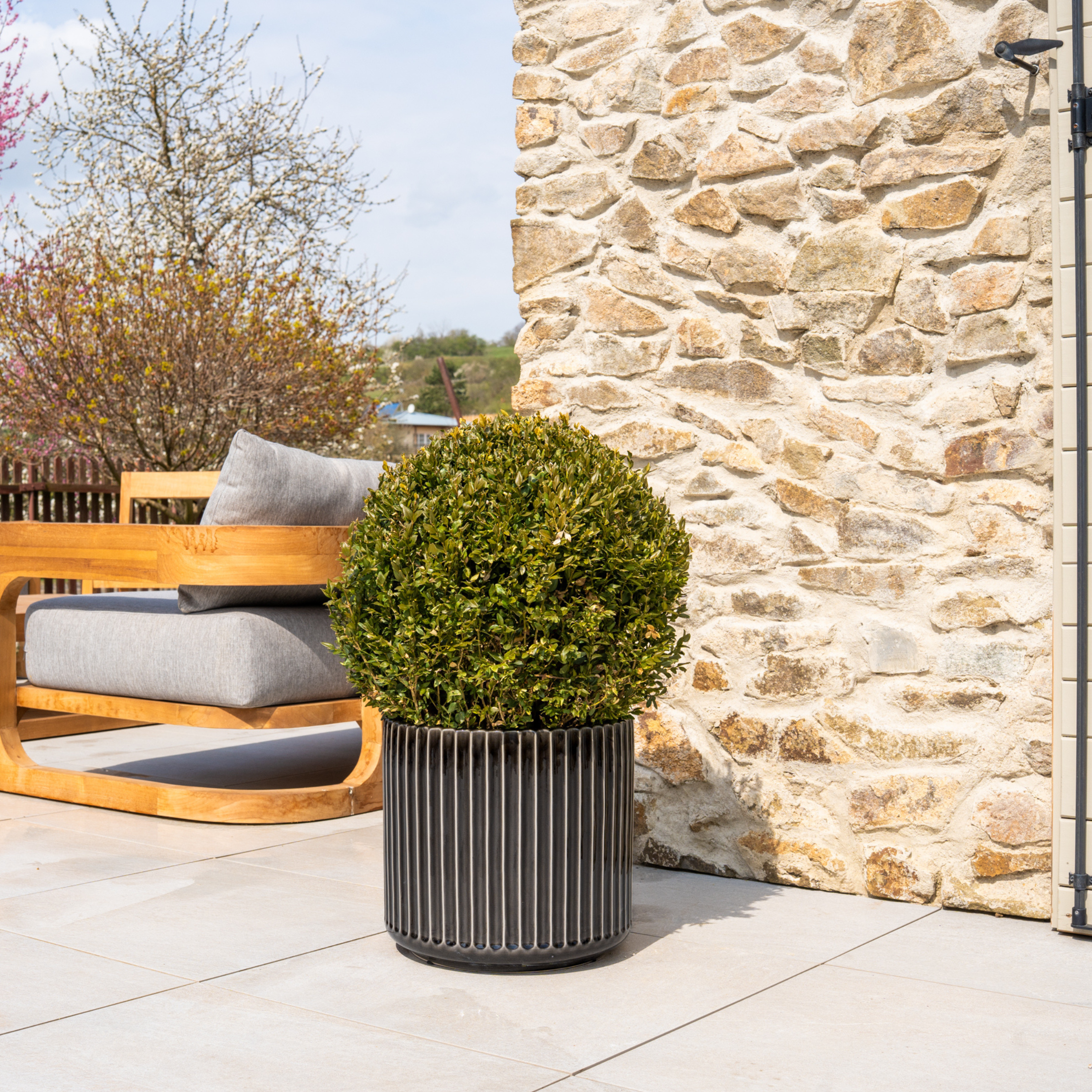 Keramický kvetináč London – Sivá