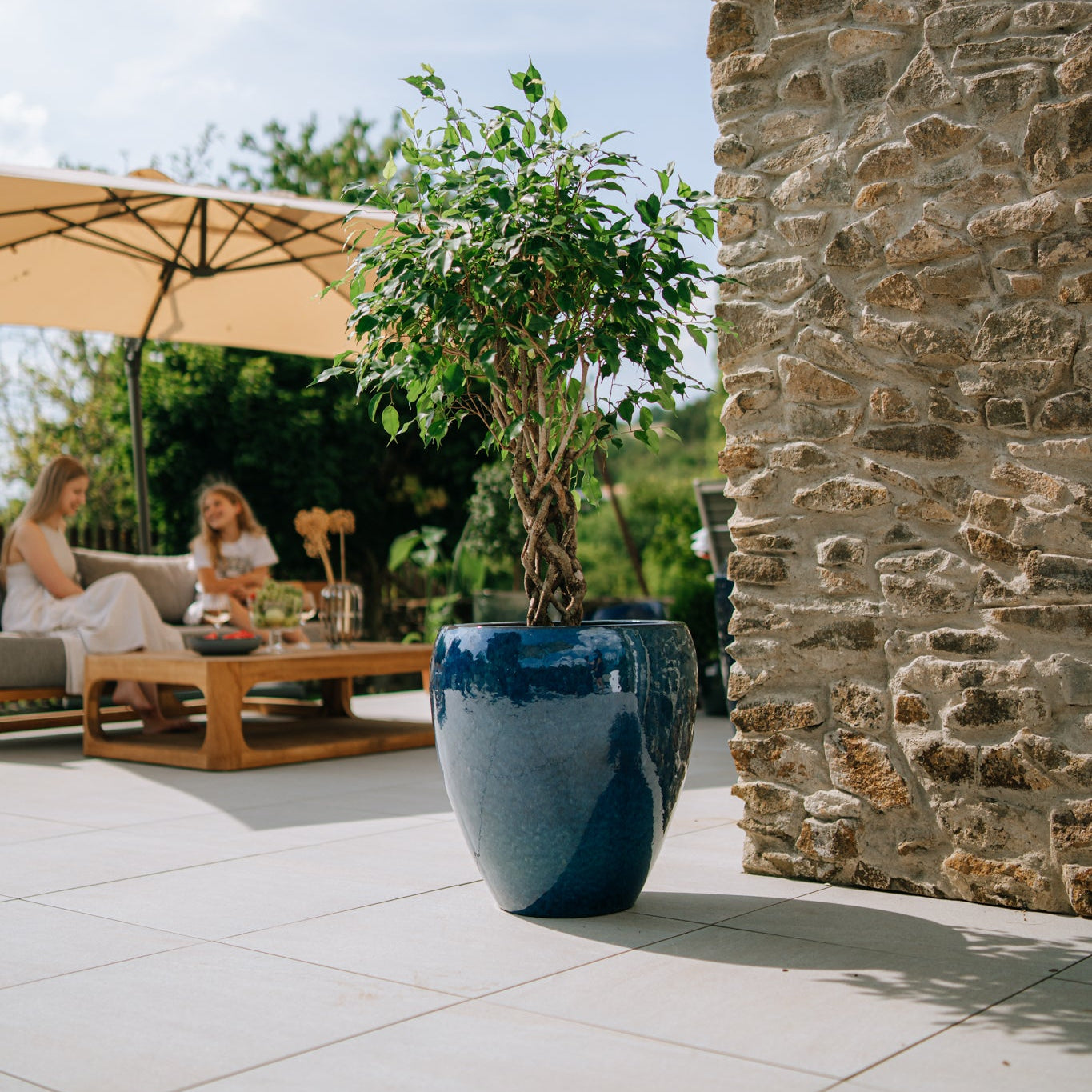 Keramický kvetináč LAFONTAINE - Tyrkysová