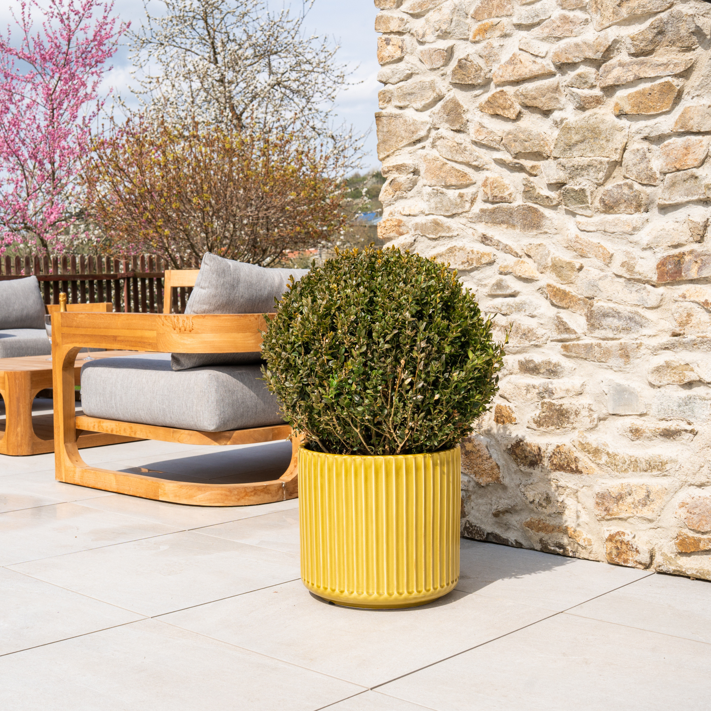 Keramický kvetináč London – Žltá