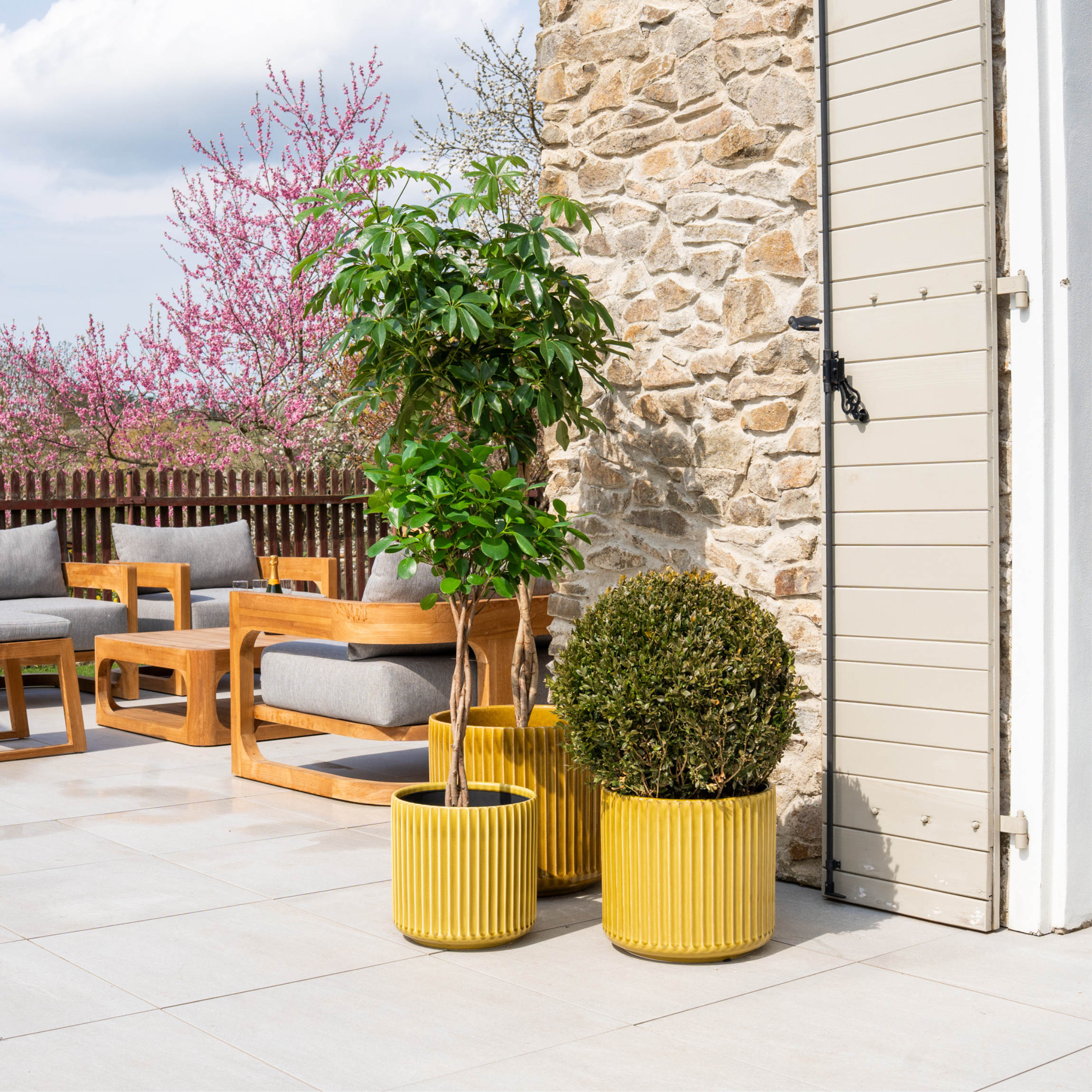 Keramický kvetináč London – Žltá