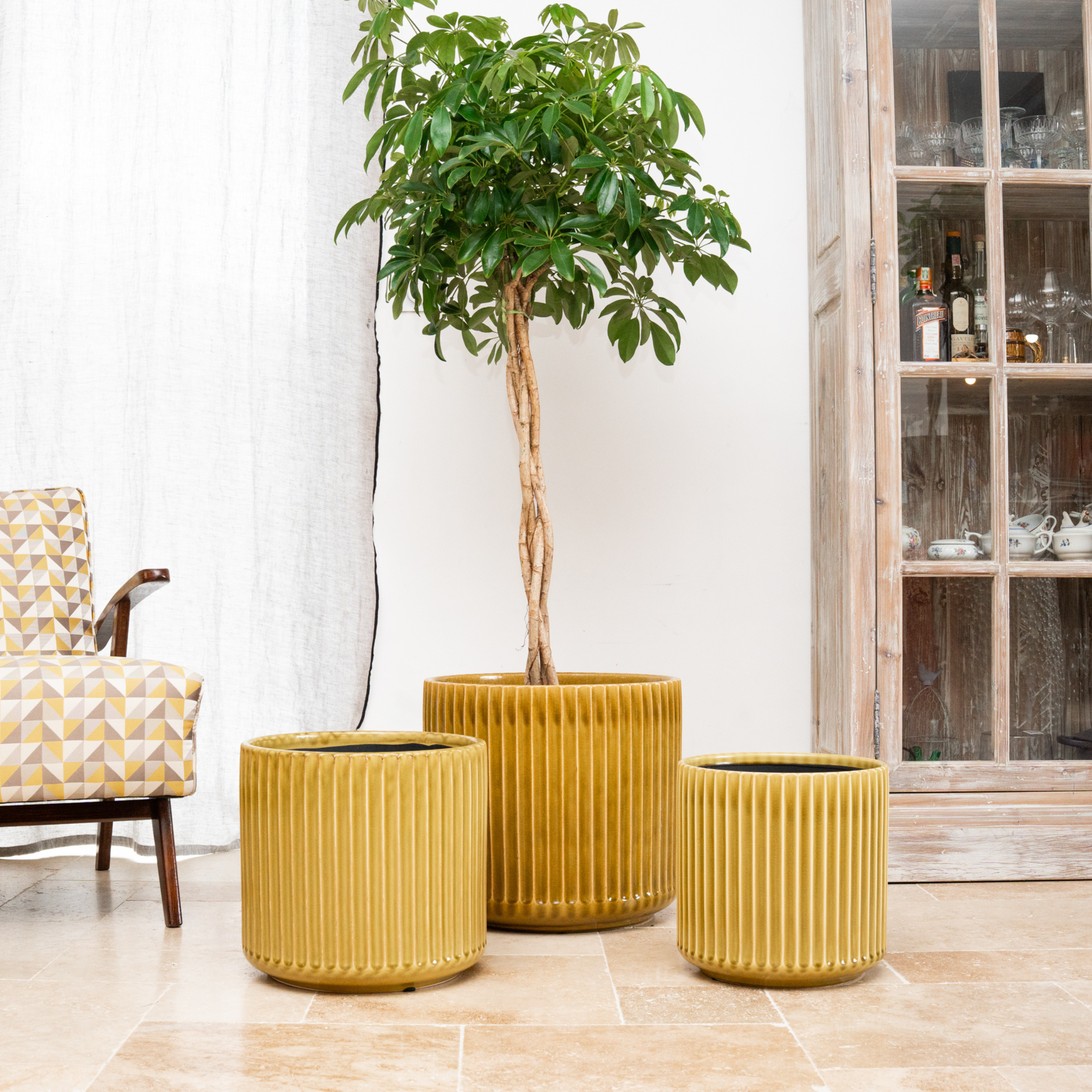 Keramický kvetináč London – Žltá