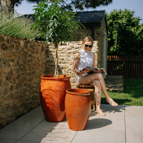 Keramicky kvetináč Poseidon - Jesenná Oranžová