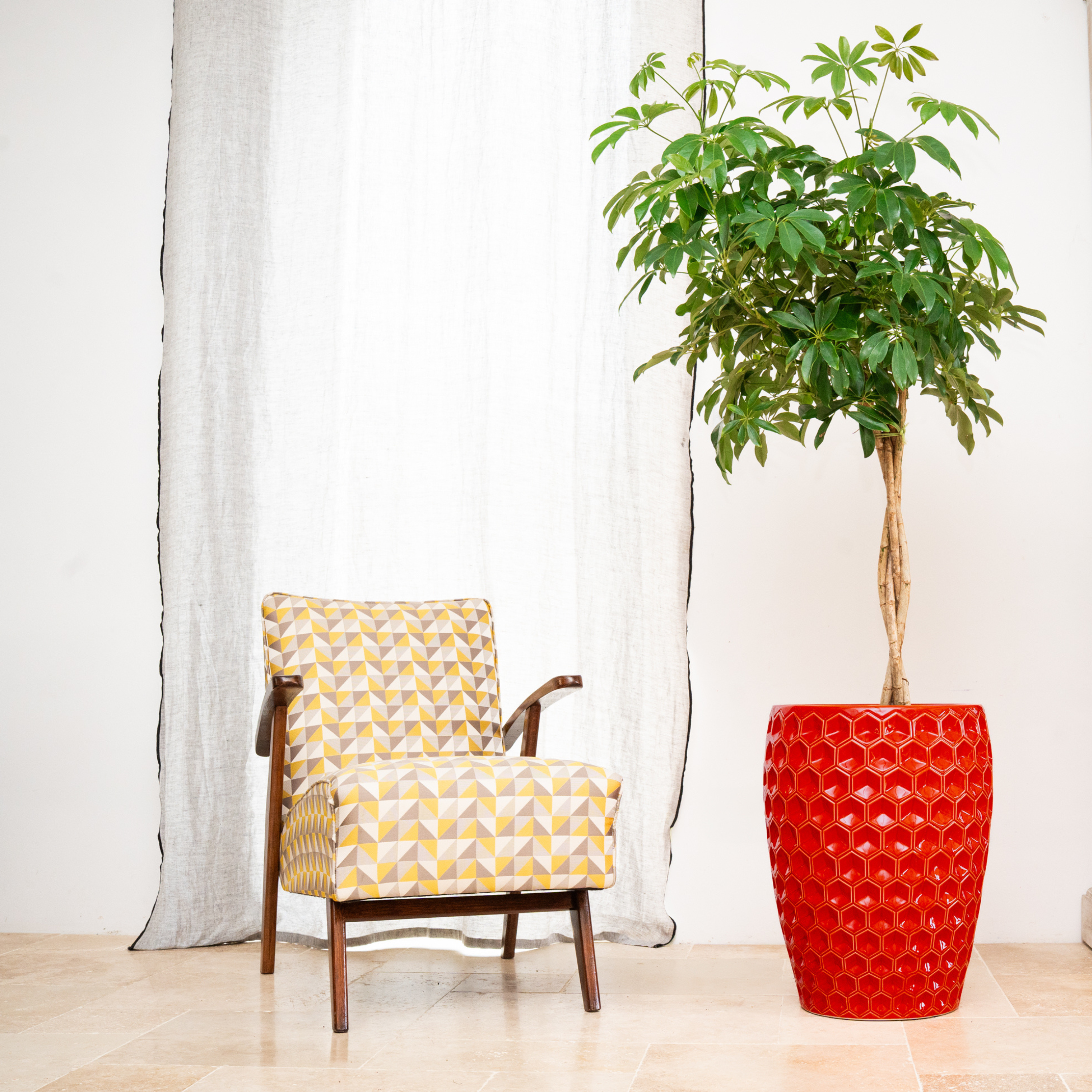 Keramický kvetináč Versaille – červený