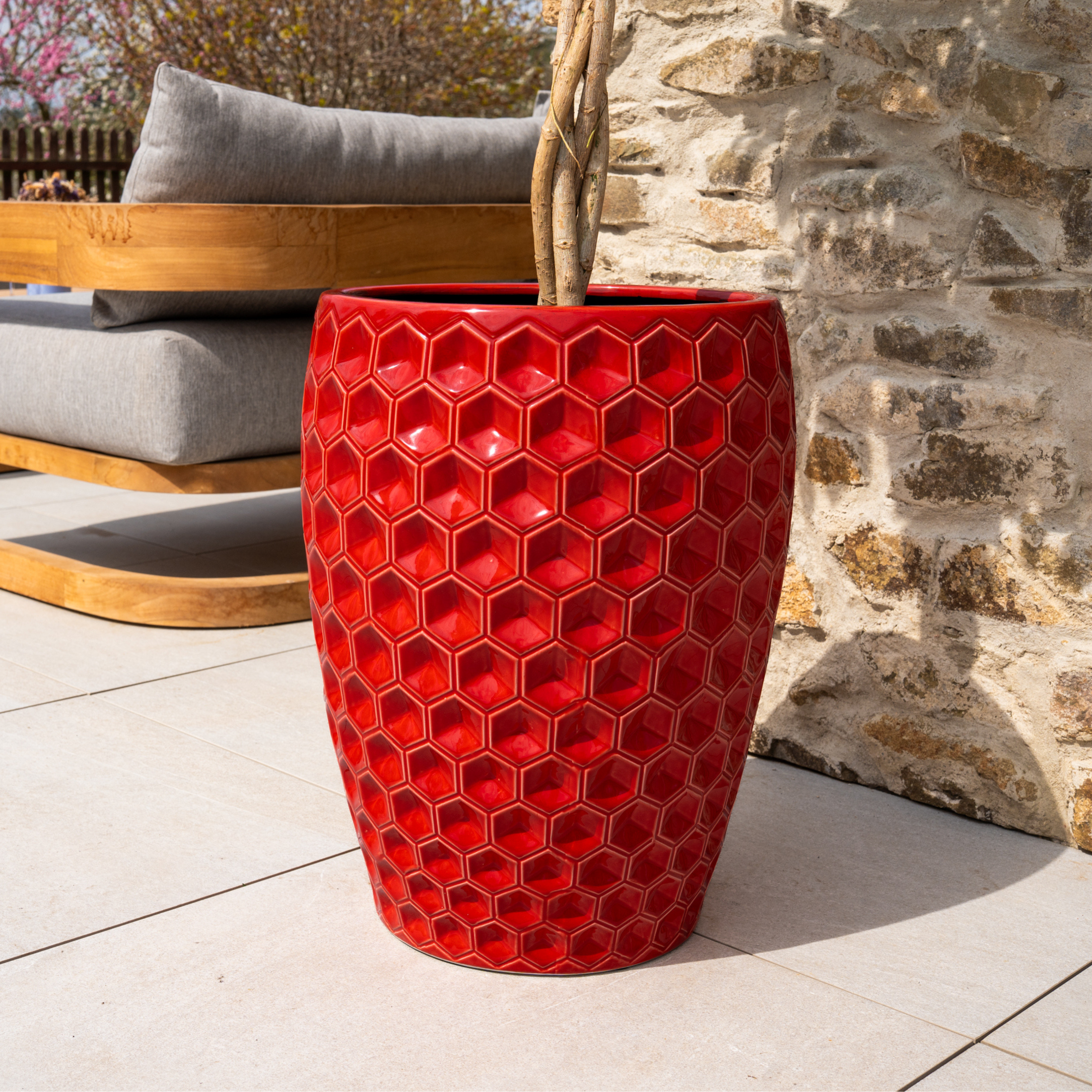 Keramický kvetináč Versaille – červený