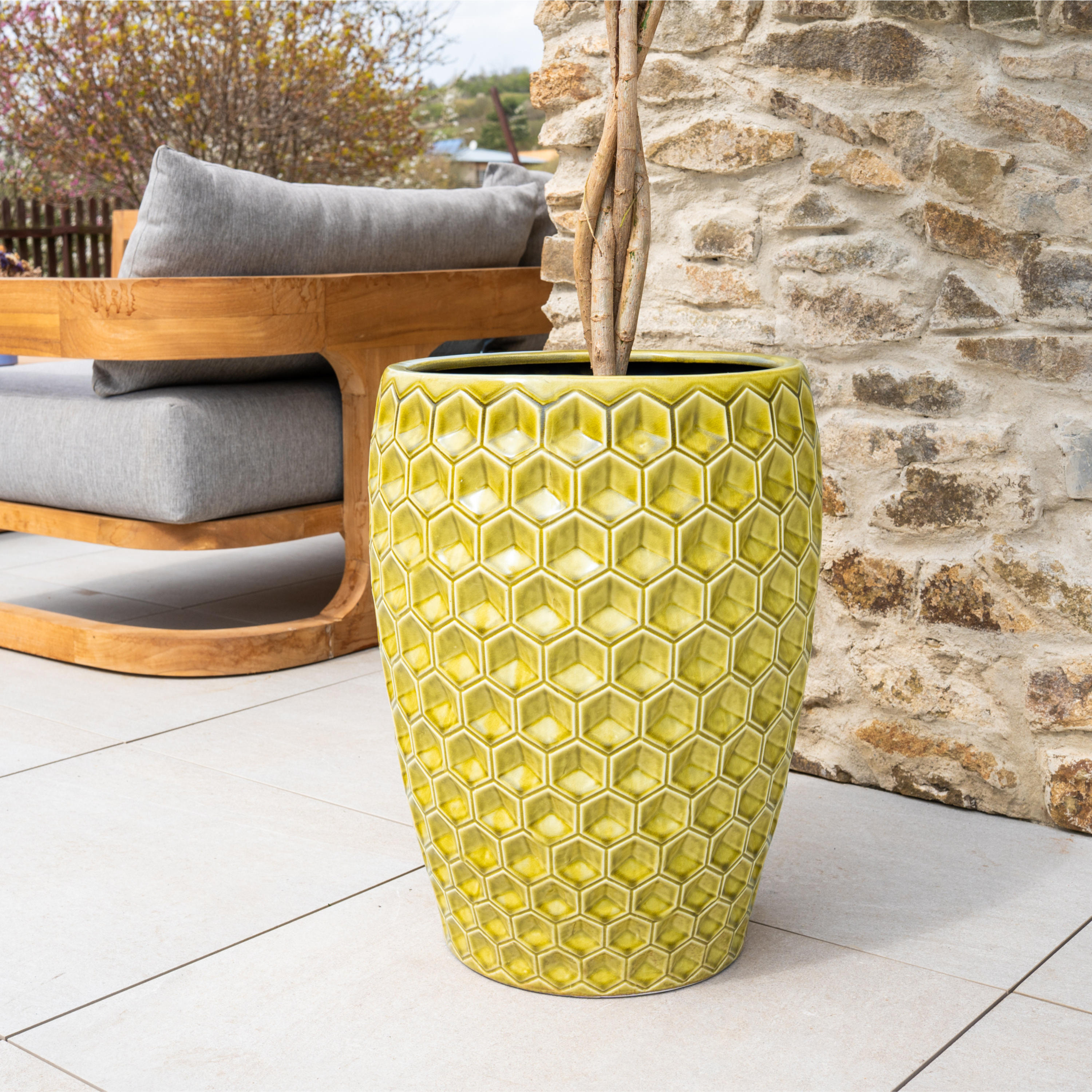 Keramický kvetináč Versaille – Žltý