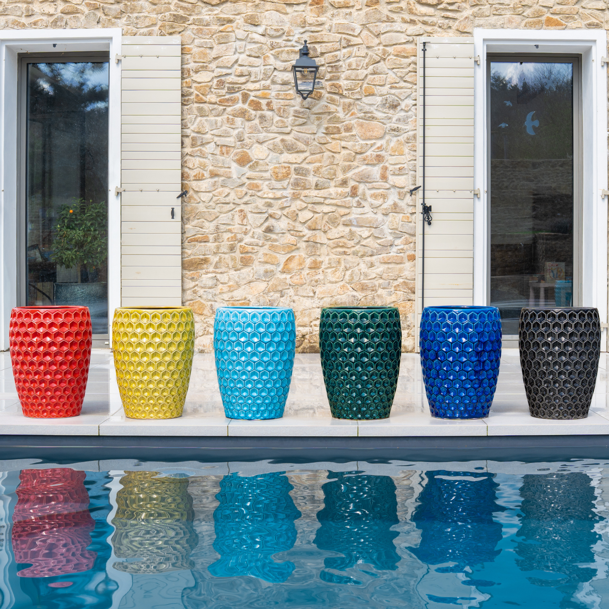 Keramický kvetináč Versailles – čierny