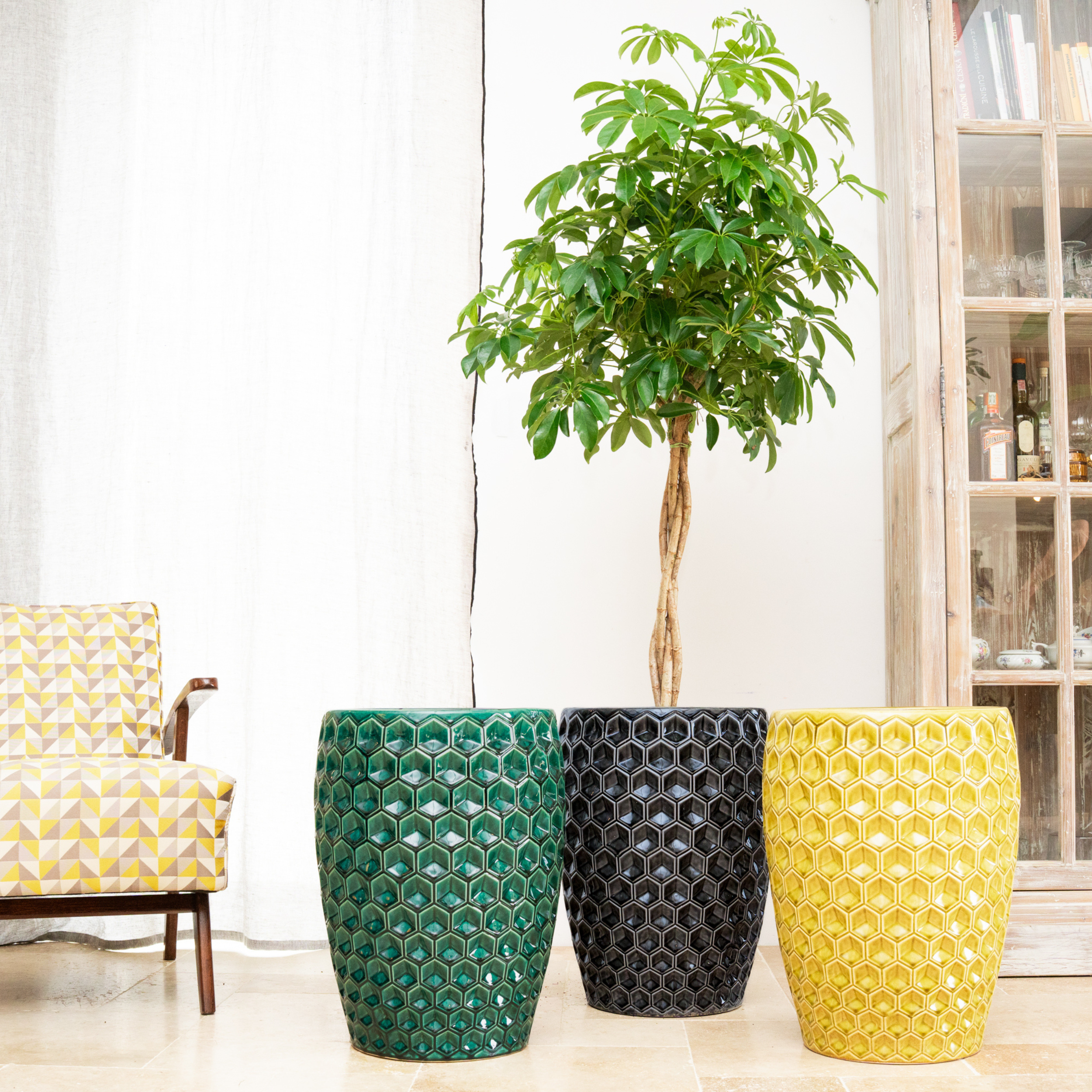 Keramický kvetináč Versailles – čierny