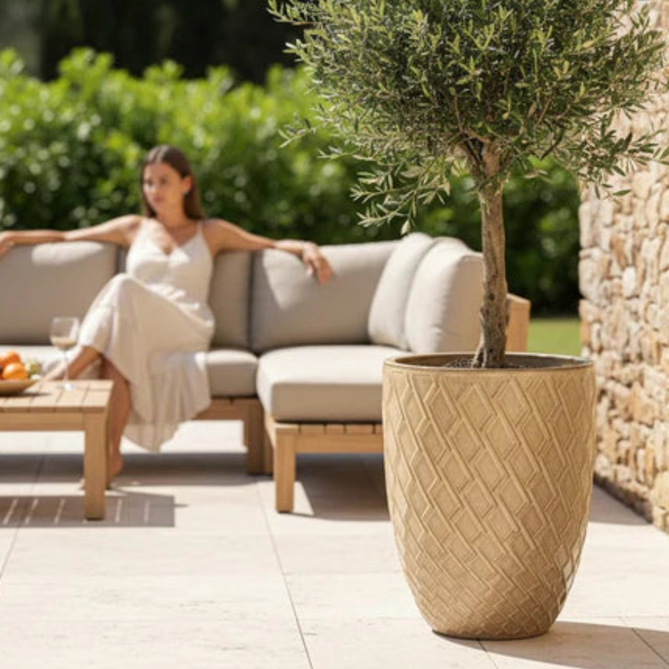 Keramický kvetináč Zeus - svetlomodrý