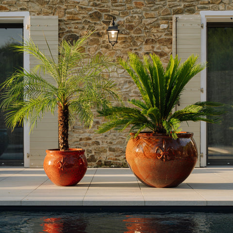 Keramický kvetináč Clovis - Jesenná oranžová