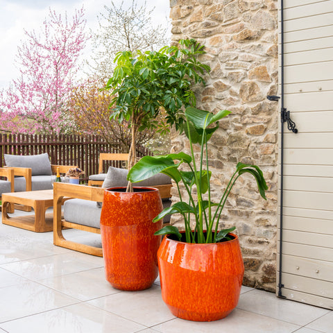 Keramický kvetináč Monaco – oranžový